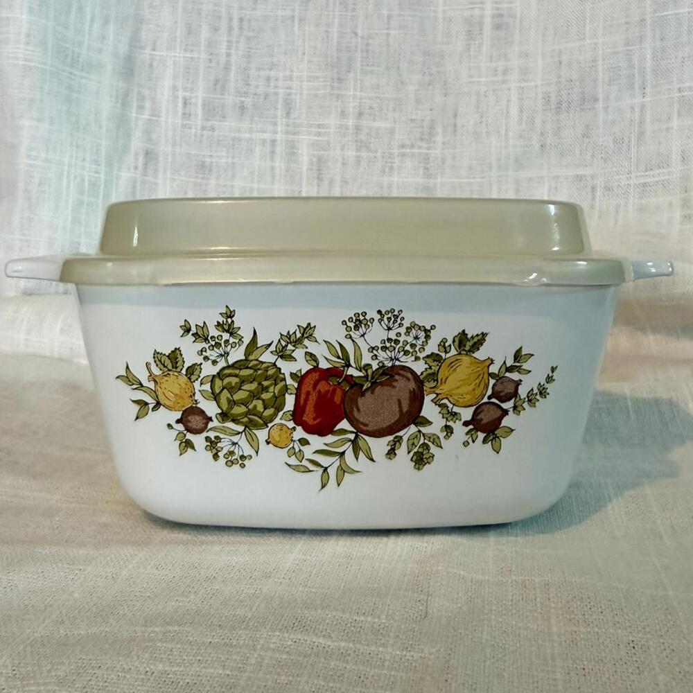 Vintage Corning Ware Spice of Life Small Casserole Dish With Lid 70's